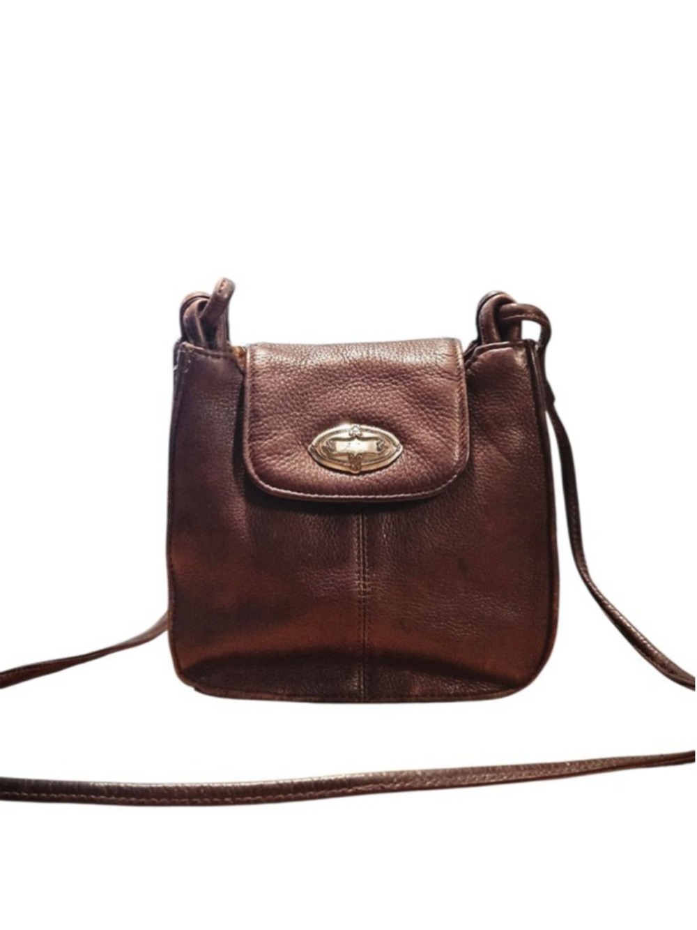Fossil Brown Leather Crossbody Bag One Size